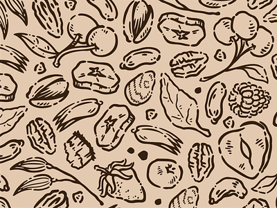 Granola food grains granola illustration nuts pattern vector