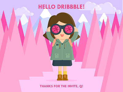 Hello Dribbble! adventure explore graphic design hello dribbble illustration