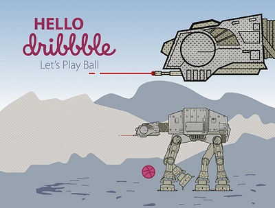 Hello Dribbble! Let's Play Ball. design illustration vector