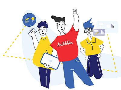 hello dribbble design designer fun illustration illustrator tech