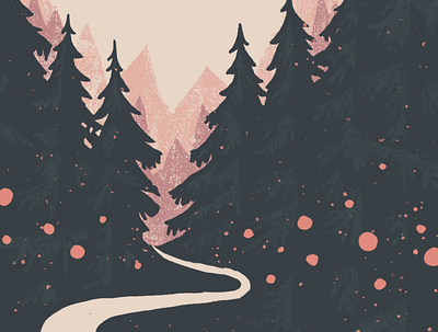 The Journey design forest illustration path trees web