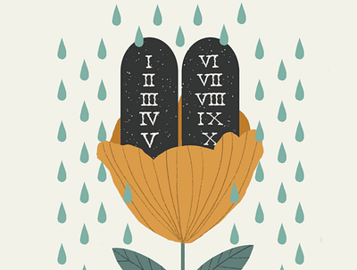 10 Commandments design flower illustration rain ten commandments web