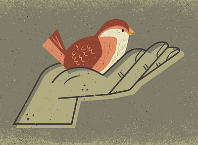 Gentleness bird design hand illustration web