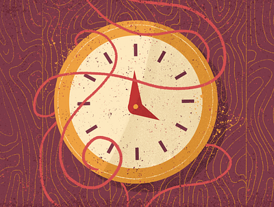 Busyness clock design illustration time