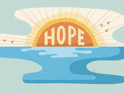 Hope design hope illustration ocean sun