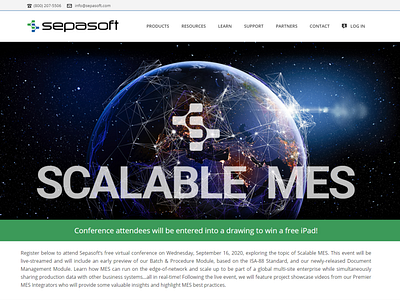 Scalable MES Web Page
