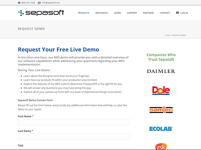 Request Demo Page