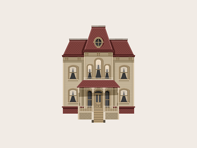 Psycho House design fanart illustration vector