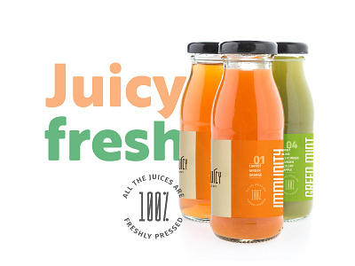 The Juicy Company bottle branding graphicdesign juicebar label packaging startup
