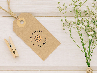 Label Go Happy Flowers branding graphicdesign identity label logo