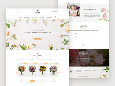 Go Happy Flowers homepage design florist flower home page website
