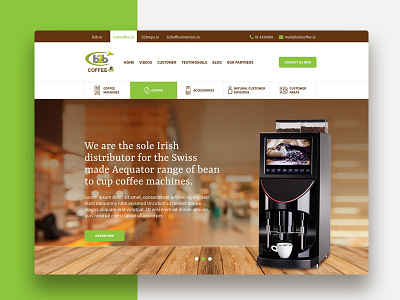 B2B coffee coffee design ecommerce home machine page website