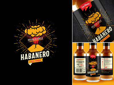 Habanero bottle branding label proposal redesign sauce