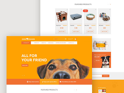 Homepage for dog accessories store accesories dogs ecommerce graphic design homepage design website