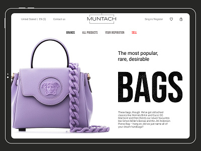 Bags store design. UI/UX app bags branding colors concept design graphic design store ui ux web web design