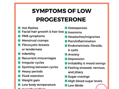 Symptoms of Low Progesterone by progesterone on Dribbble