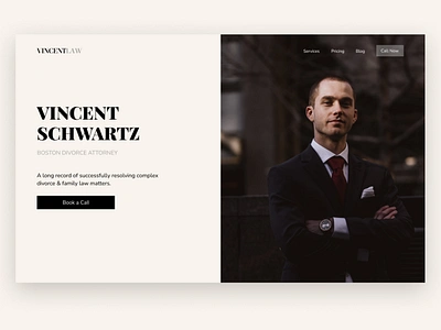 Homepage of a layer's website app appointment branding design figma graphic design homepage illustration law lawyer portfolio ui webapp website wepage