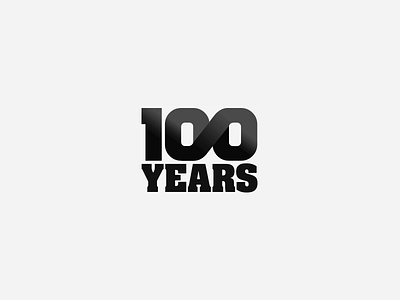 100 Years black branding infinity logo minimal serif type years