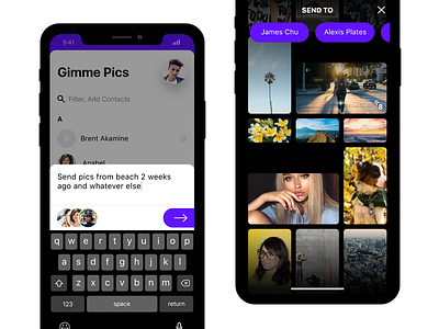 Give & Gimme Pics app friendslist ios keyboard photos pill search social tags