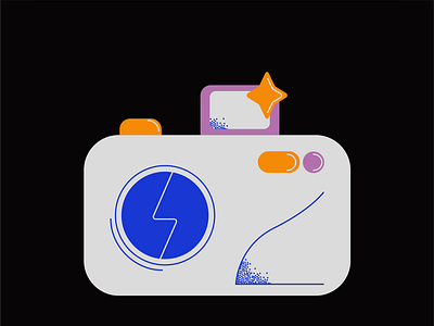 Camera camera cartoon color colourful film illustration vector