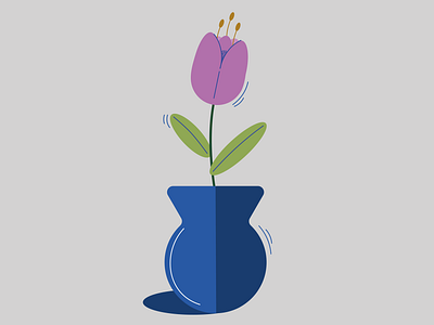 Tulip blue cartoon color colourful design flower illustration pink tulip vector