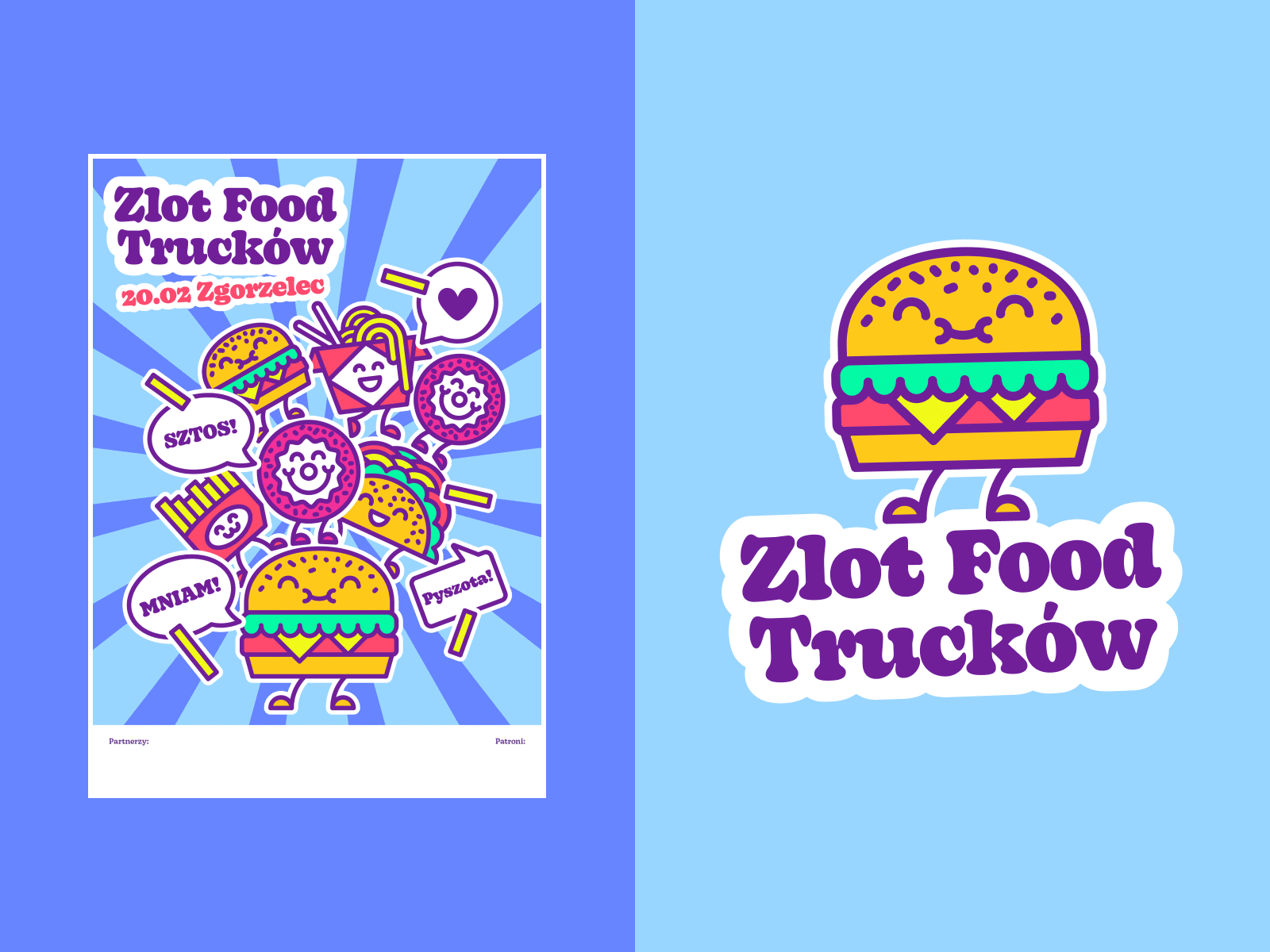 Foodtruck Rally 2022 – Key Visual badge brand hero branding burger character design donut food food festival food festival poster food truck graphic design illustration key visual logo poster sticker vector