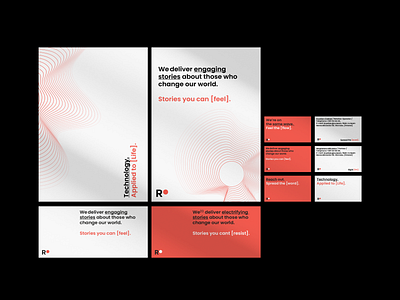 Ro – Stationery brand identity brand strategy branding business card design graphic design letterhead logo radio rebranding red and white stationery typography wave