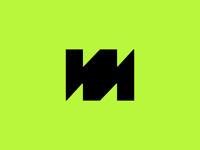 Unused brutalist "M" symbol brand identity branding brutal brutalist design graphic design logo m letter m logo mark neon green symbol vector