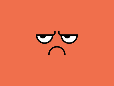 Grump character eyes frown grump identity illustration mark orange