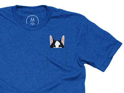 Pocket kitty cat illustration meow trompe loeil tshirt