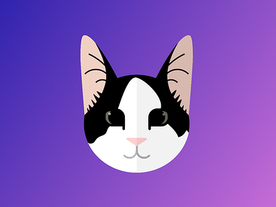 Lemmy cat gradient illustration kitty lemmy meow portrait