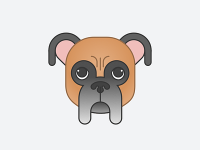 Baron boxer dog gradient icon illustration portrait vector