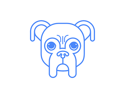 Icon-ified Baron blue cute dog icon illustration outline simple