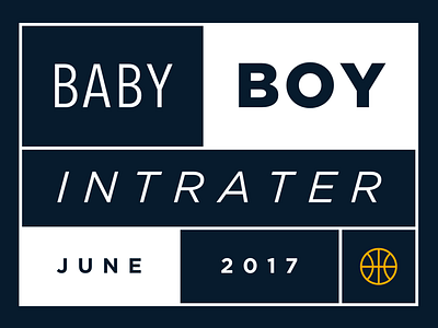 Baby announcement! announcement baby basketball boy type typography