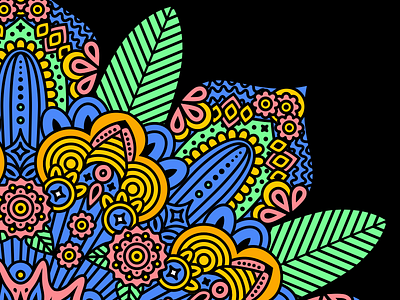 Mandala Leaves color drawing illustration mandala vector vibrant