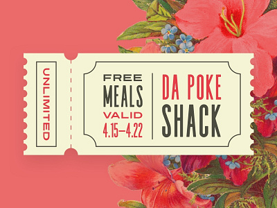 Da Poke Shack coupon floral flowers free gift hawaii typography
