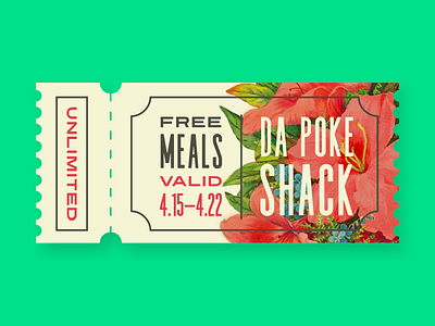 Poke and Flowers coupon flowers ticket typography