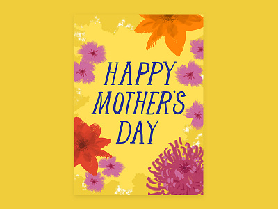 Happy Mom's Day! flowers illustration lettering