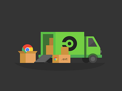 Shipping Chrome extensions boxes circleci green illustration shipping truck vector