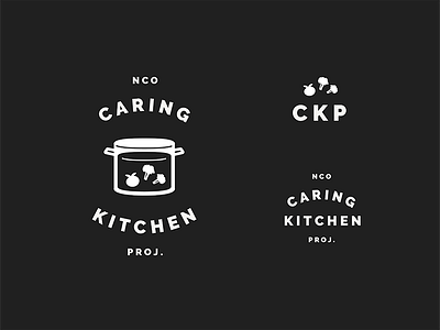 Caring Kitchen badge branding identity logo pot soup veggies