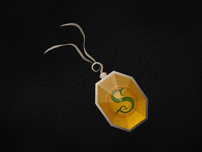 Slytherin's Locket gem harry potter horcrux icon illustration s snake vector