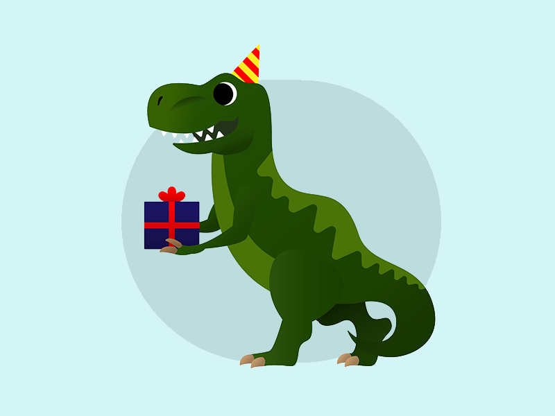 Download Birthday Dino by Alex Moran | Dribbble | Dribbble
