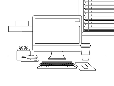 Desk viewz WIP desk illustration imac vector wip