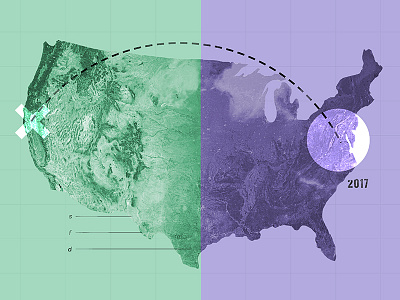 Relocation illustration map travel usa