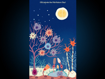 CELLebrate the full moon! biology cell cover art design graphic design illustration science scientific illustration