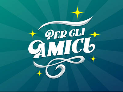 Logo design - "Per gli Amici" branding color palette colors design gradients illustration lettering logo logotype minimal typography vector