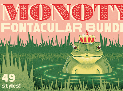 Fontacular | Fairytale Field Guide fairytale field guide fonts frog king magic pond retro storybook toad type specimen vintage