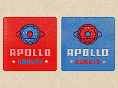 Apollo Donuts apollo donuts food logo planet print retro science fiction screen print space space travel sticker
