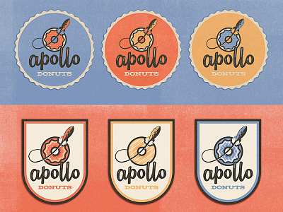 Donut stickers! apollo bakery bottlecap donuts midcentury retro rocket space space age stickers