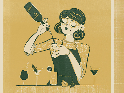 vintage bartender illustration